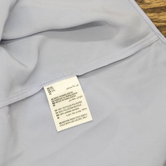 NEW State Of Day Womens Silk Touch Woven Pajama Shirt Top Eventide Blue 2XL - Picture 5 of 6